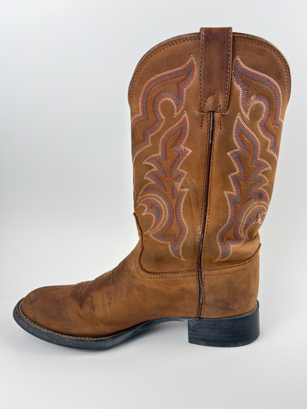 Tony Lama Boots Leather Brown Western Cowgirl - Picture 4 of 12